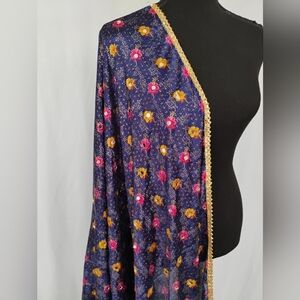Floral mirror Dupatta With Mirrors
